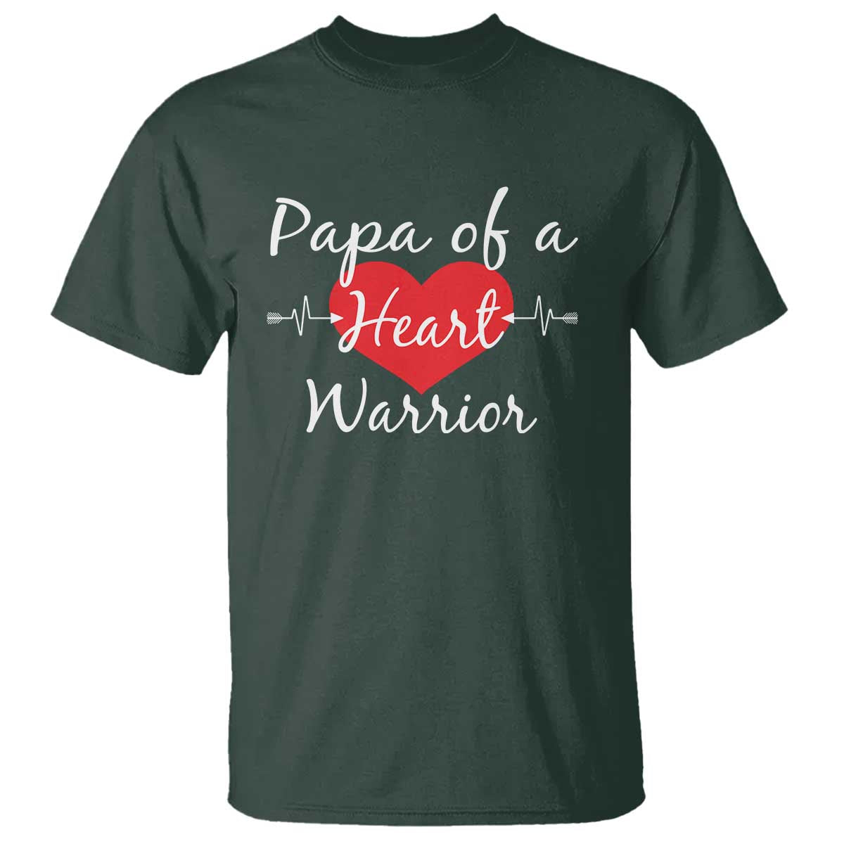 Papa Of A Heart Warrior T Shirt CHD Awareness Heart
