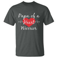 Papa Of A Heart Warrior T Shirt CHD Awareness Heart