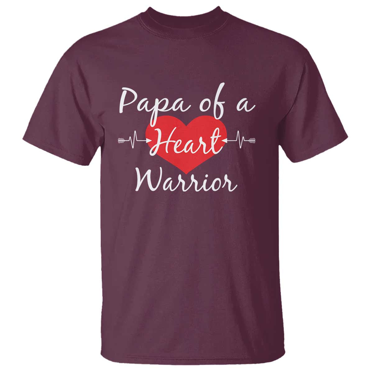 Papa Of A Heart Warrior T Shirt CHD Awareness Heart