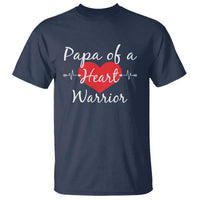 Papa Of A Heart Warrior T Shirt CHD Awareness Heart