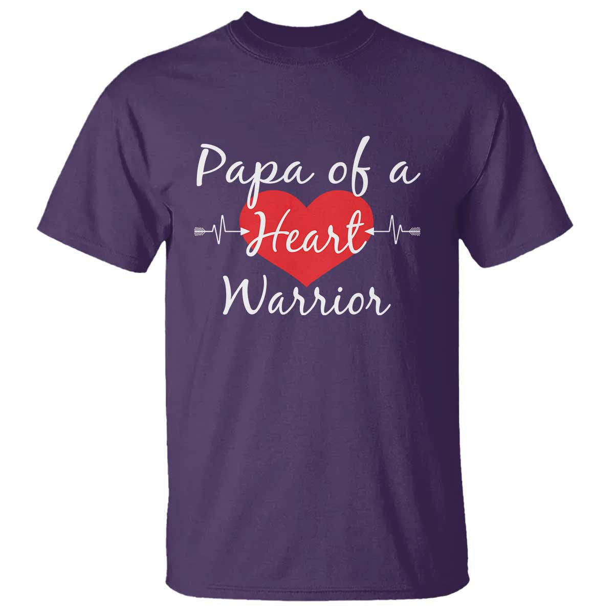 Papa Of A Heart Warrior T Shirt CHD Awareness Heart
