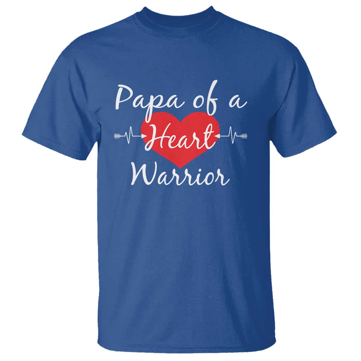 Papa Of A Heart Warrior T Shirt CHD Awareness Heart