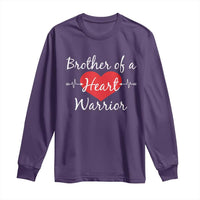 Brother Of A Heart Warrior Long Sleeve Shirt CHD Awareness Heart