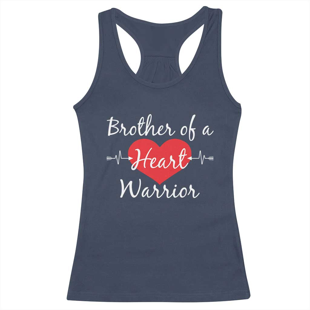 Brother Of A Heart Warrior Racerback Tank Top CHD Awareness Heart