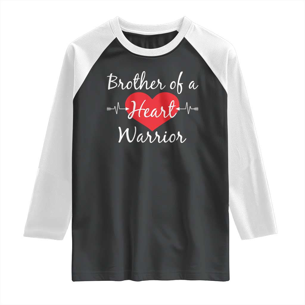 Brother Of A Heart Warrior Raglan Shirt CHD Awareness Heart