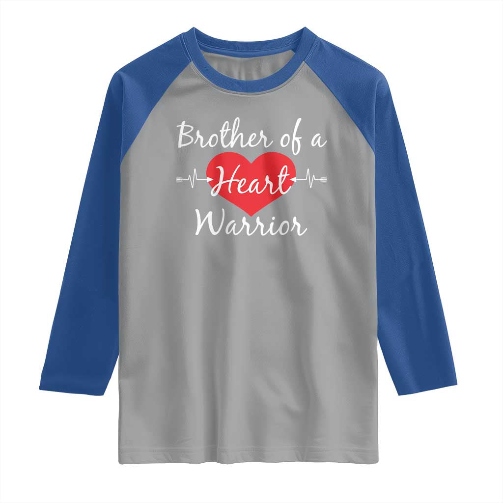 Brother Of A Heart Warrior Raglan Shirt CHD Awareness Heart