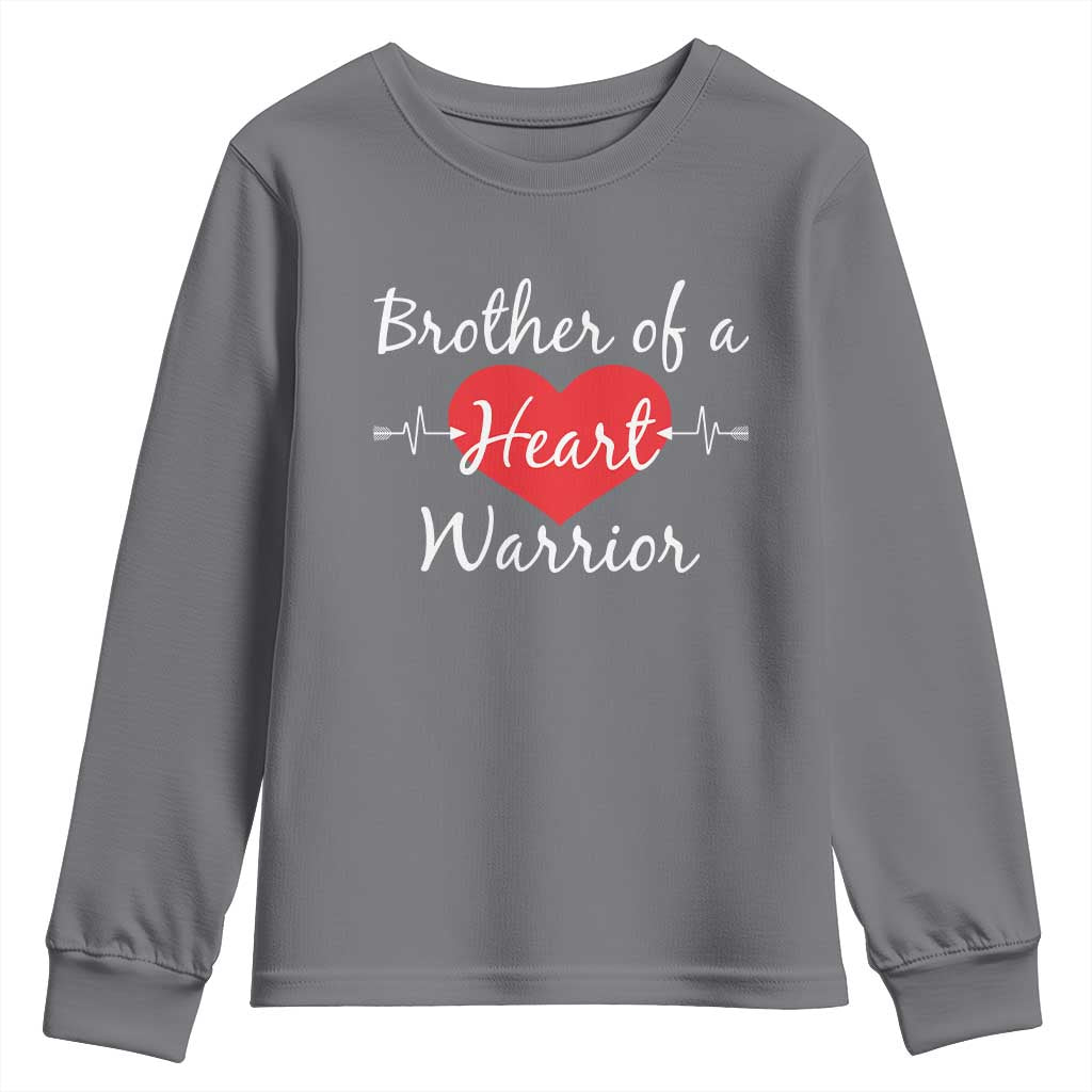 Brother Of A Heart Warrior Youth Sweatshirt CHD Awareness Heart