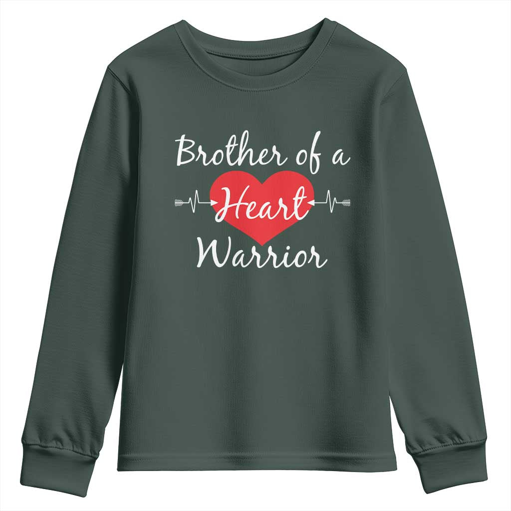 Brother Of A Heart Warrior Youth Sweatshirt CHD Awareness Heart