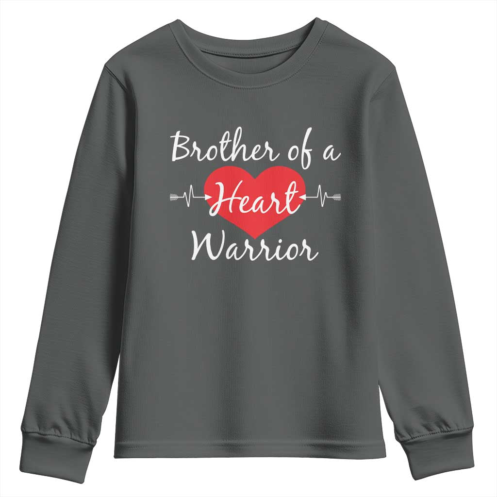 Brother Of A Heart Warrior Youth Sweatshirt CHD Awareness Heart