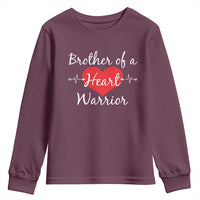 Brother Of A Heart Warrior Youth Sweatshirt CHD Awareness Heart