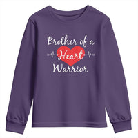 Brother Of A Heart Warrior Youth Sweatshirt CHD Awareness Heart