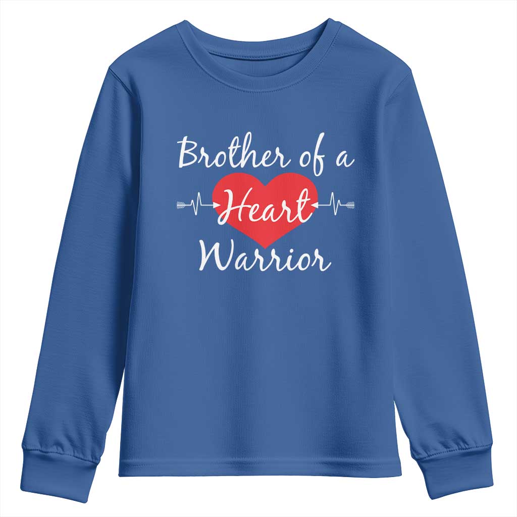 Brother Of A Heart Warrior Youth Sweatshirt CHD Awareness Heart