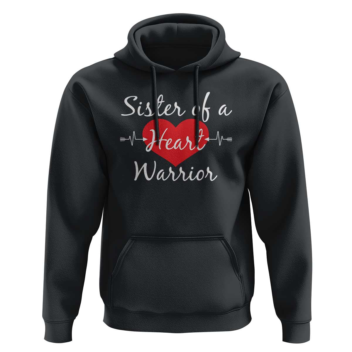 Sister Of A Heart Warrior Hoodie CHD Awareness Heart