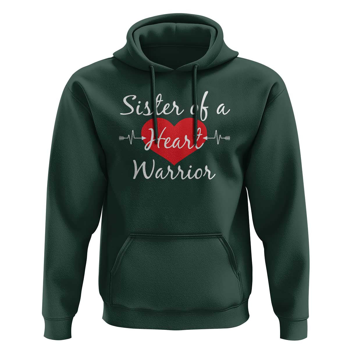 Sister Of A Heart Warrior Hoodie CHD Awareness Heart