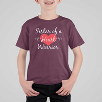 Sister Of A Heart Warrior T Shirt For Kid CHD Awareness Heart