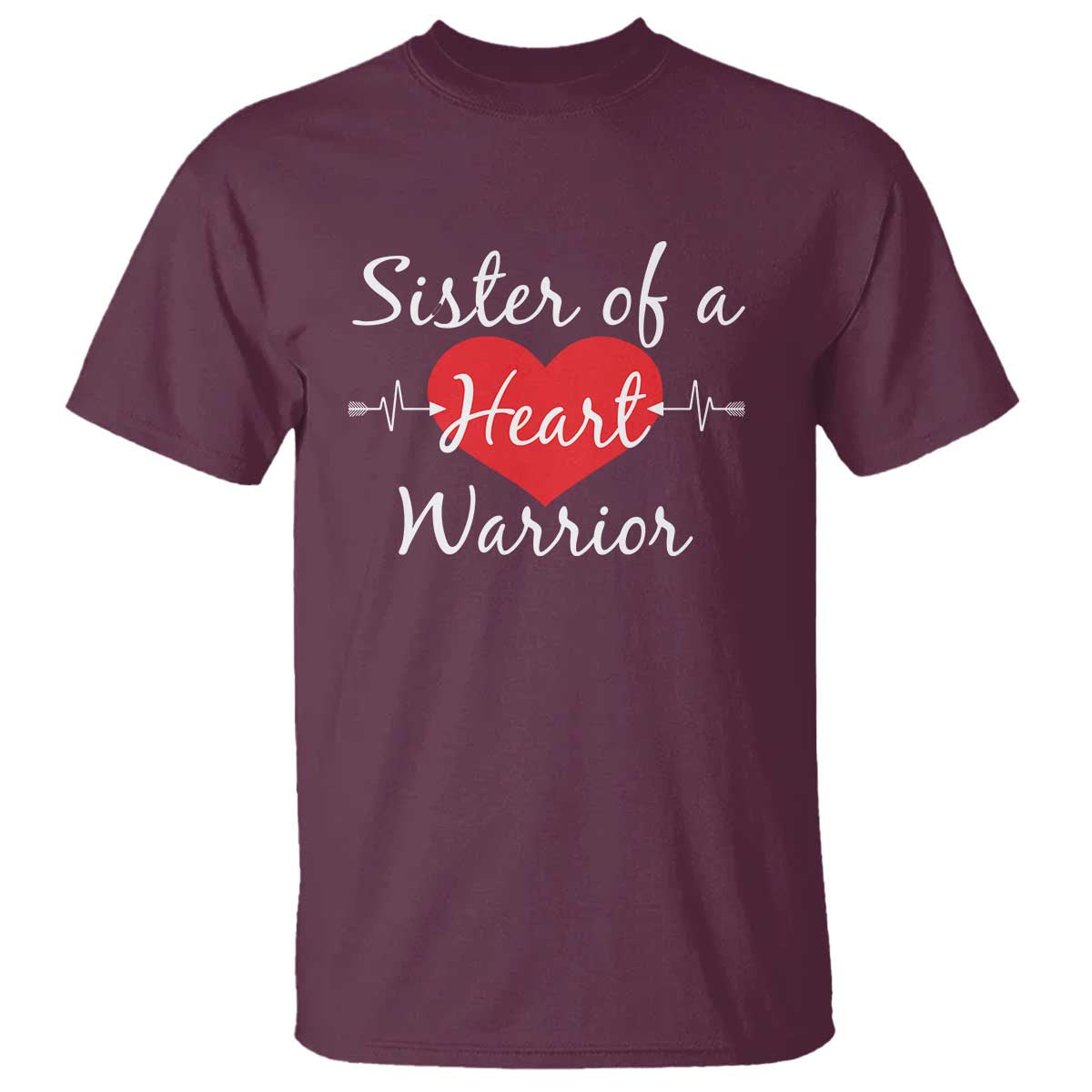 Sister Of A Heart Warrior T Shirt CHD Awareness Heart