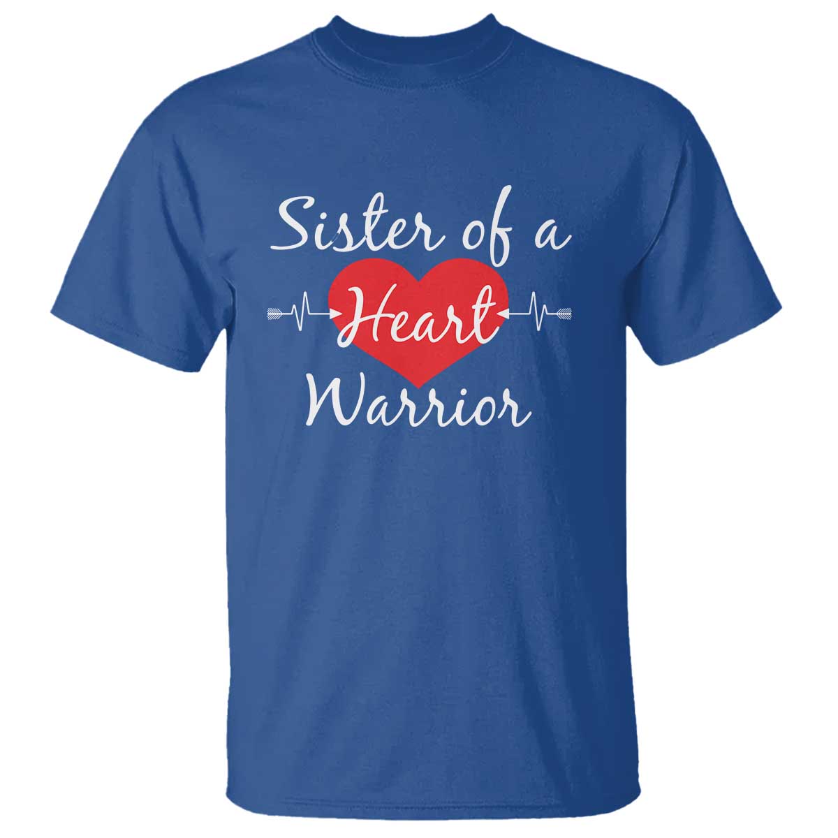 Sister Of A Heart Warrior T Shirt CHD Awareness Heart
