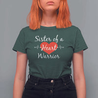 Sister Of A Heart Warrior T Shirt For Women CHD Awareness Heart