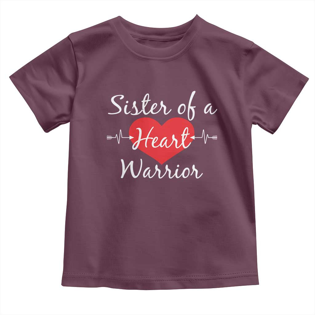 Sister Of A Heart Warrior Toddler T Shirt CHD Awareness Heart