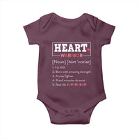 Heart Warrior Definition Baby Onesie Congenital Heart Disease CHD Awareness