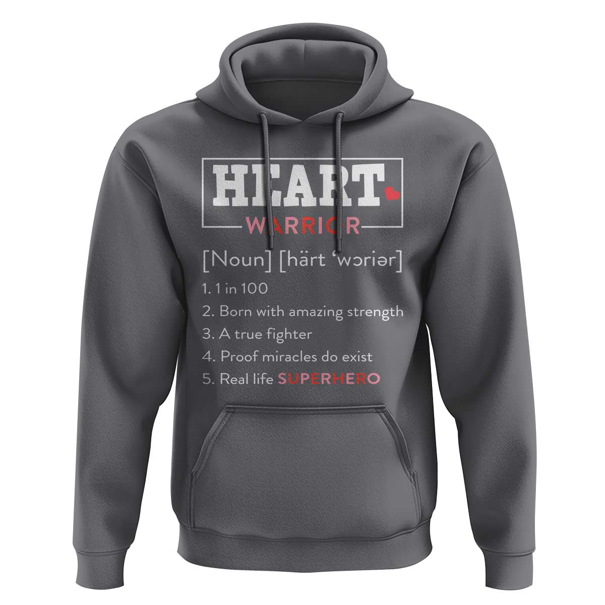 Heart Warrior Definition Hoodie Congenital Heart Disease CHD Awareness