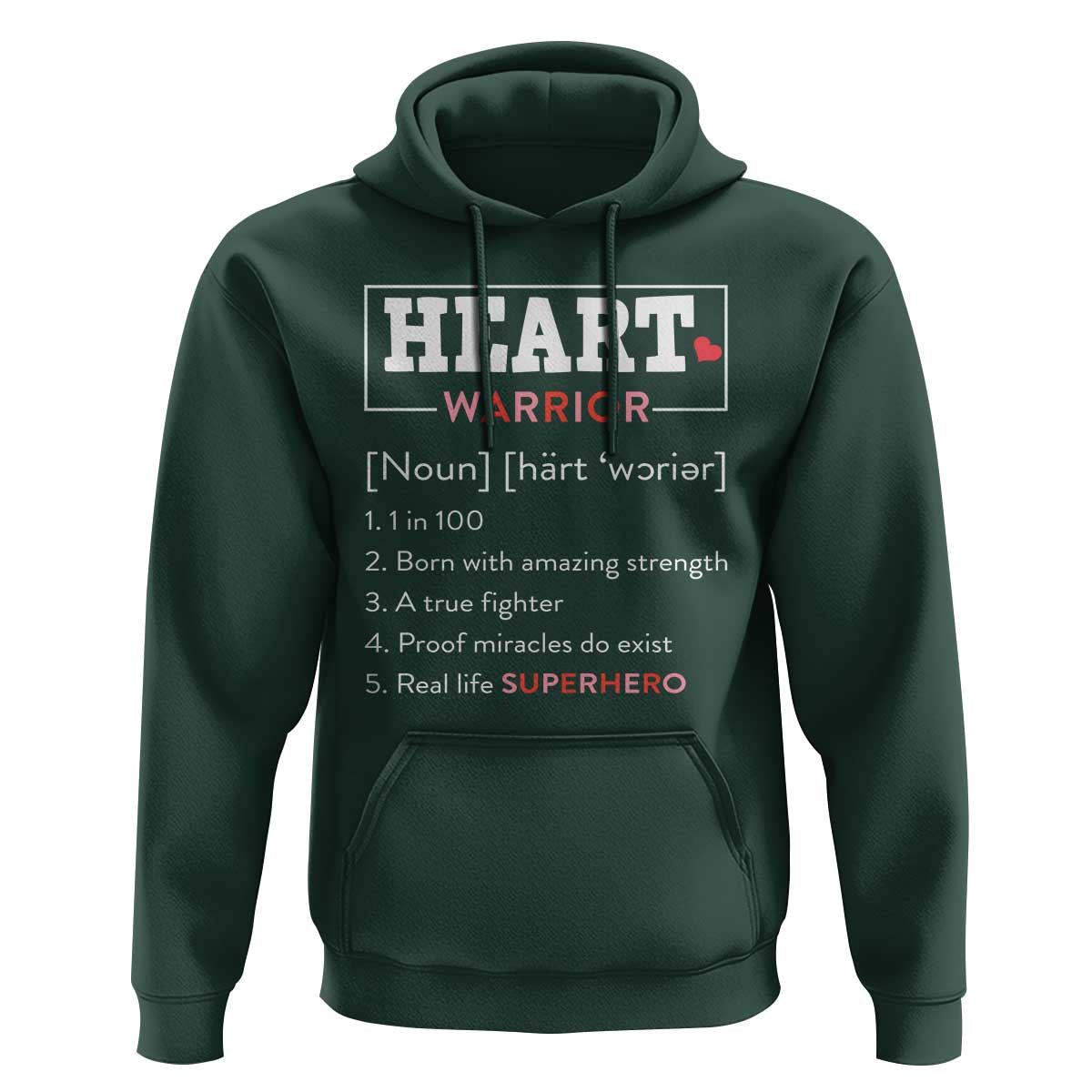 Heart Warrior Definition Hoodie Congenital Heart Disease CHD Awareness