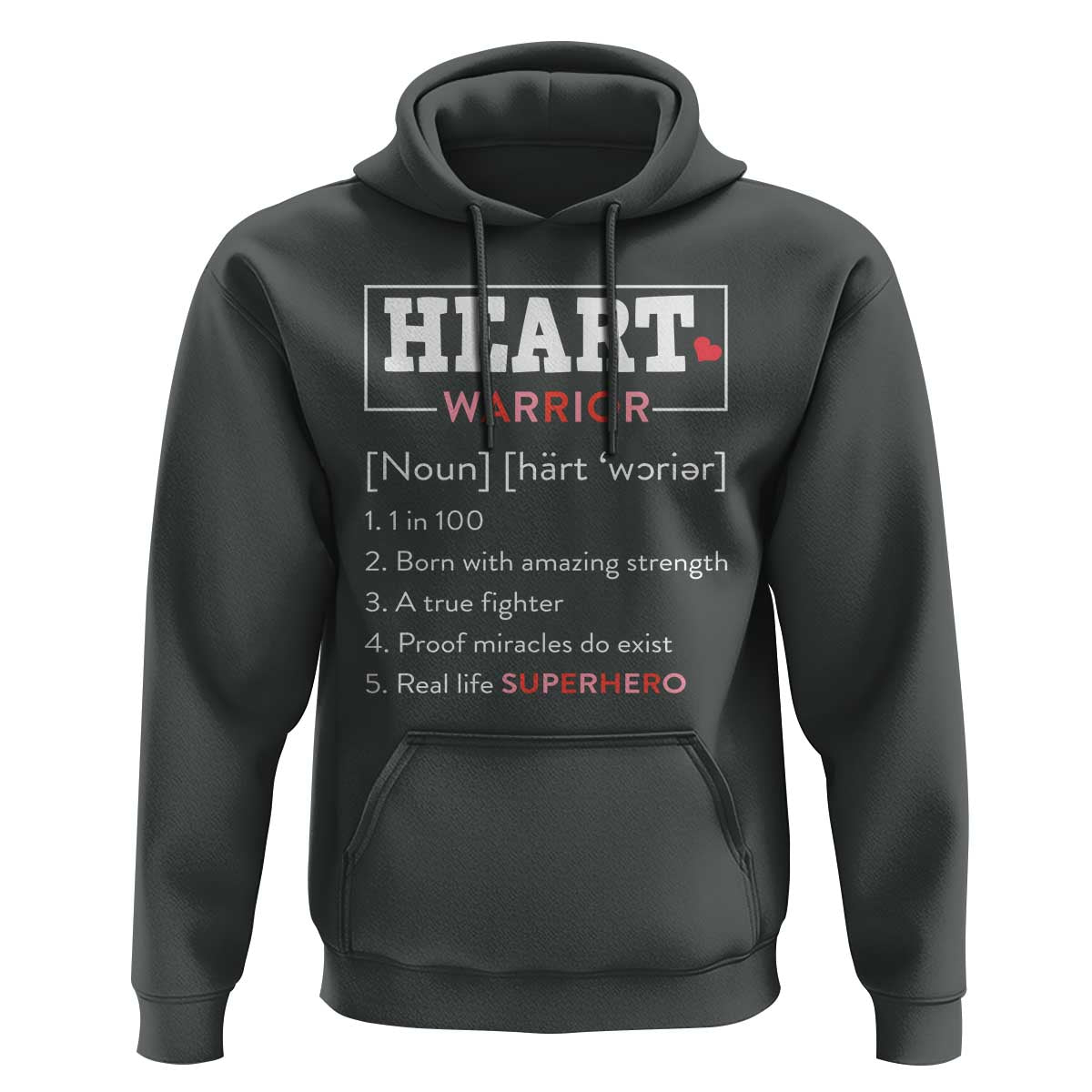 Heart Warrior Definition Hoodie Congenital Heart Disease CHD Awareness