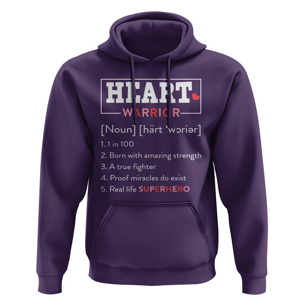 Heart Warrior Definition Hoodie Congenital Heart Disease CHD Awareness