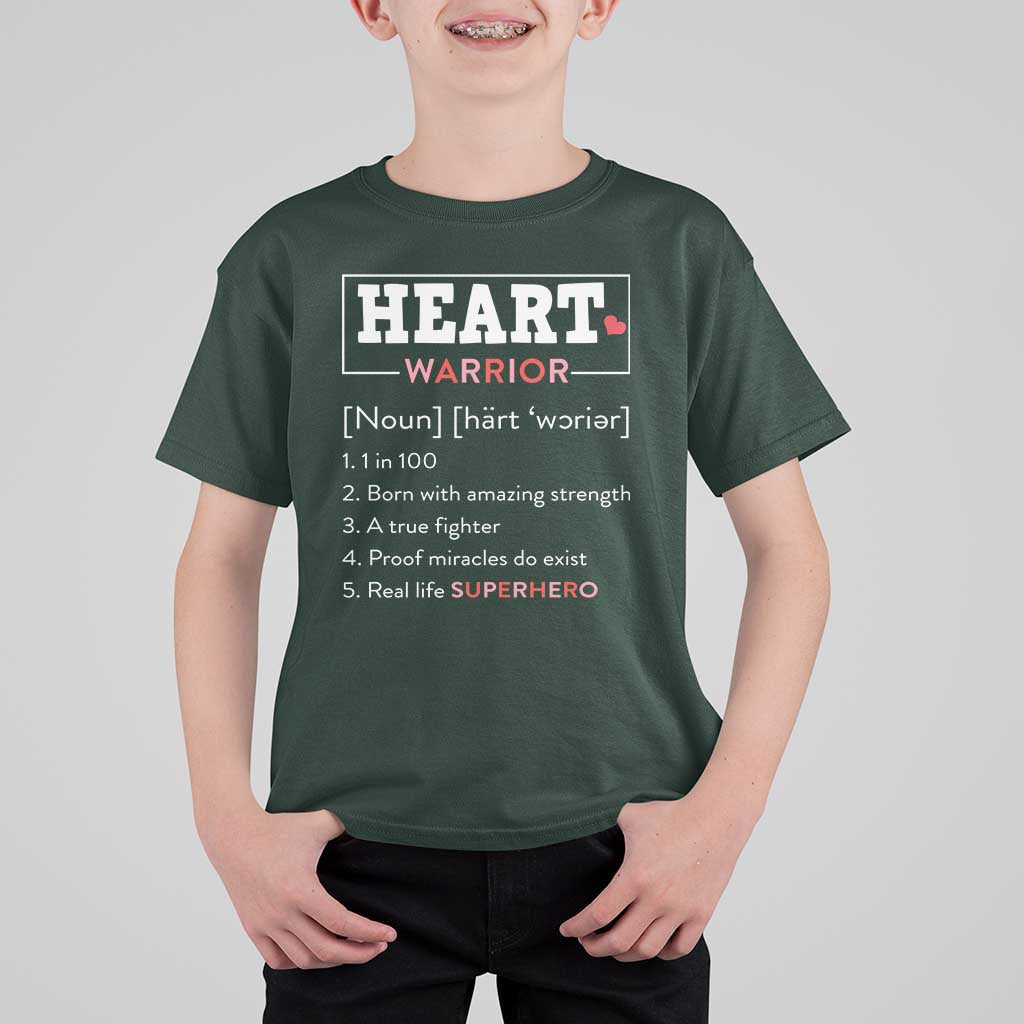 Heart Warrior Definition T Shirt For Kid Congenital Heart Disease CHD Awareness