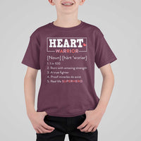 Heart Warrior Definition T Shirt For Kid Congenital Heart Disease CHD Awareness