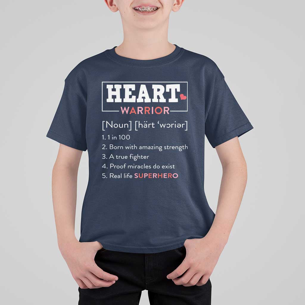 Heart Warrior Definition T Shirt For Kid Congenital Heart Disease CHD Awareness