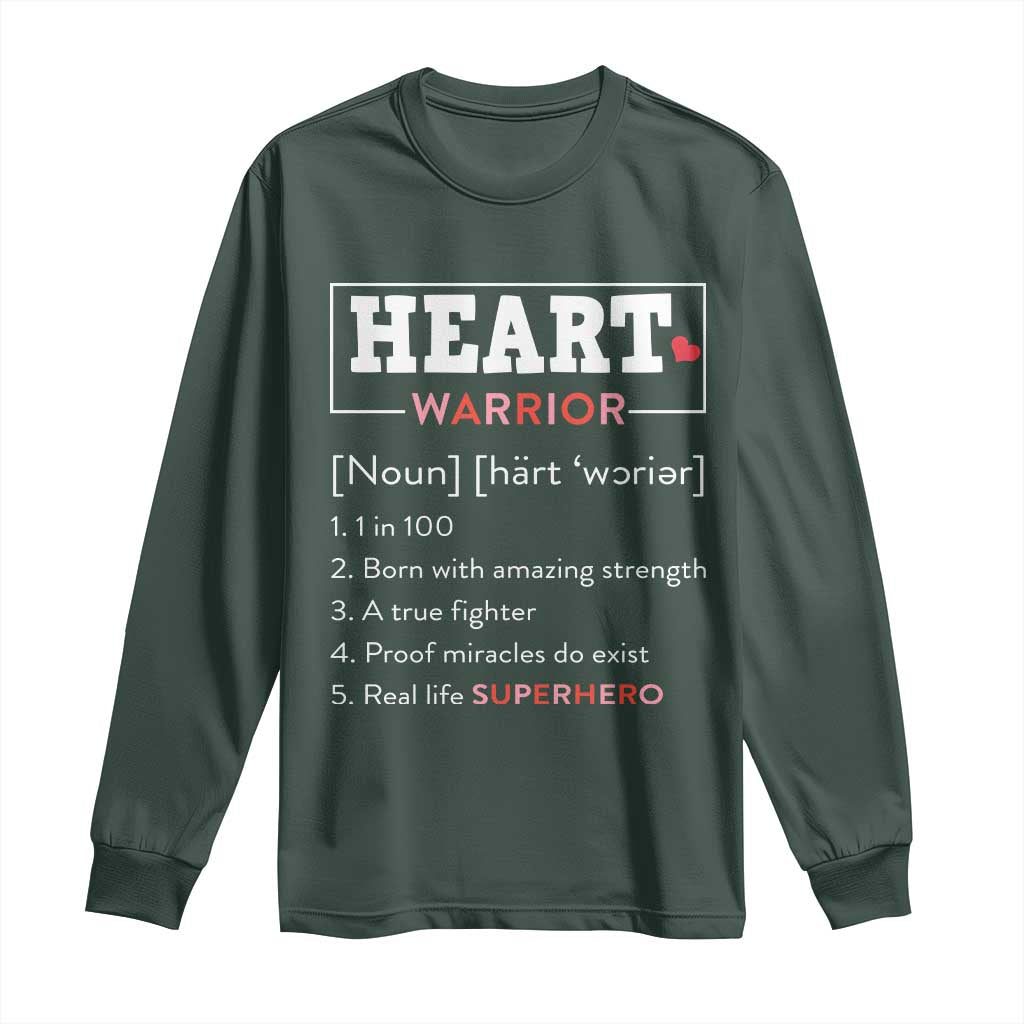 Heart Warrior Definition Long Sleeve Shirt Congenital Heart Disease CHD Awareness