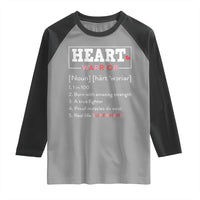 Heart Warrior Definition Raglan Shirt Congenital Heart Disease CHD Awareness