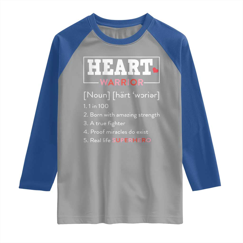 Heart Warrior Definition Raglan Shirt Congenital Heart Disease CHD Awareness