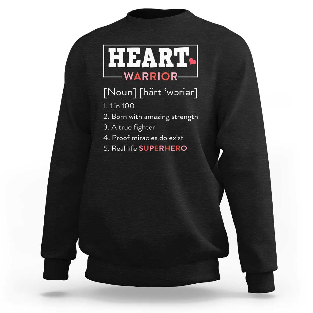 Heart Warrior Definition Sweatshirt Congenital Heart Disease CHD Awareness