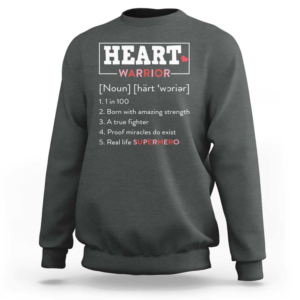 Heart Warrior Definition Sweatshirt Congenital Heart Disease CHD Awareness