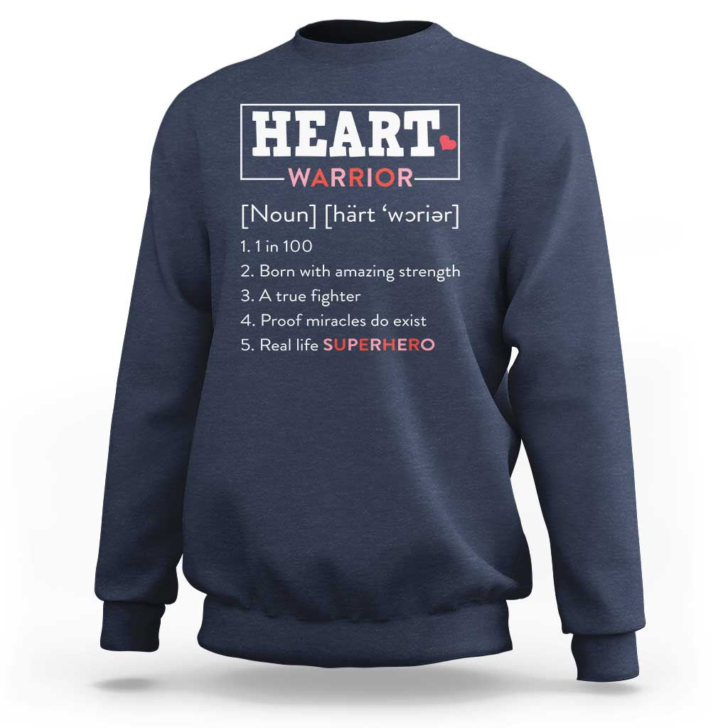 Heart Warrior Definition Sweatshirt Congenital Heart Disease CHD Awareness