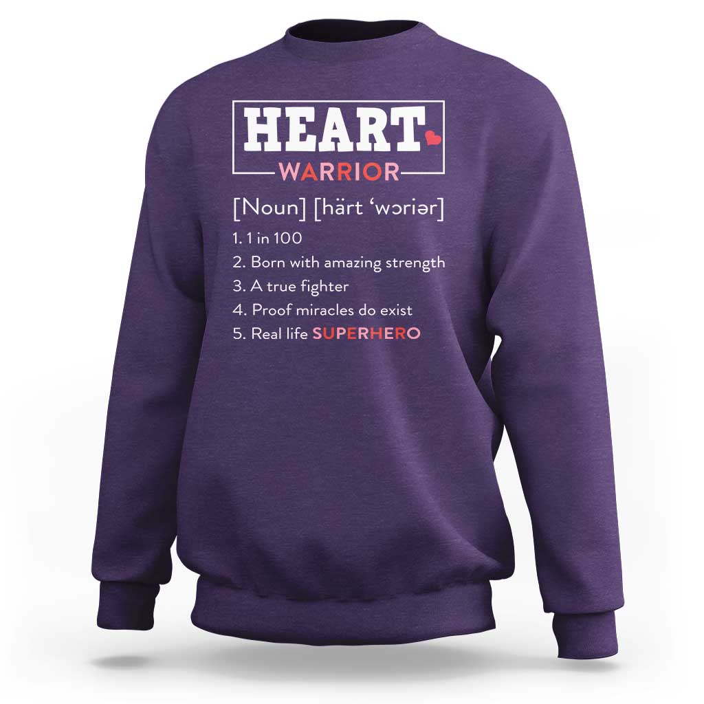 Heart Warrior Definition Sweatshirt Congenital Heart Disease CHD Awareness