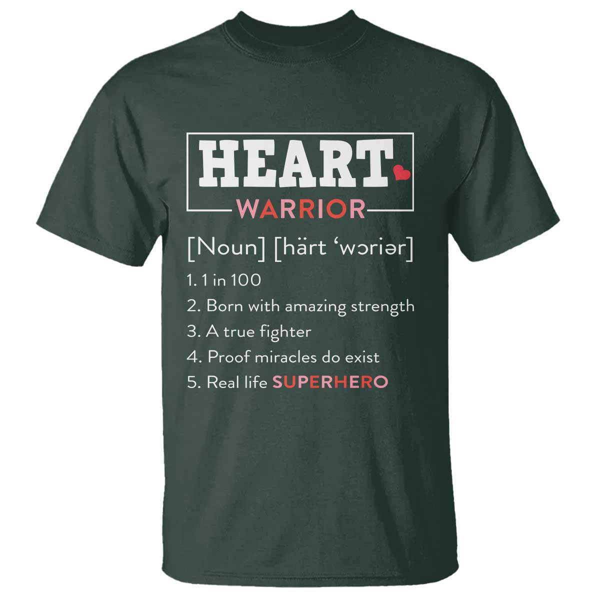 Heart Warrior Definition T Shirt Congenital Heart Disease CHD Awareness