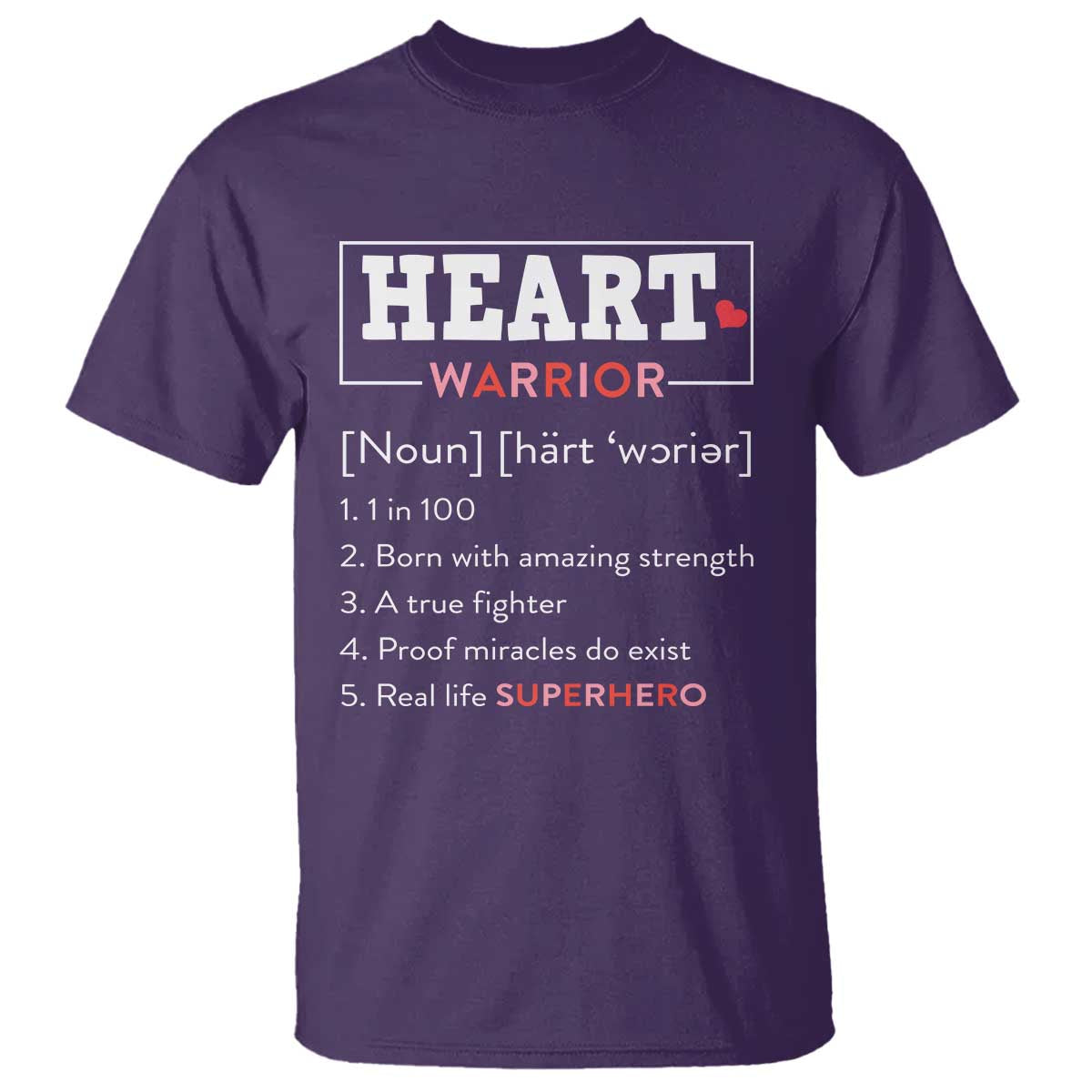 Heart Warrior Definition T Shirt Congenital Heart Disease CHD Awareness