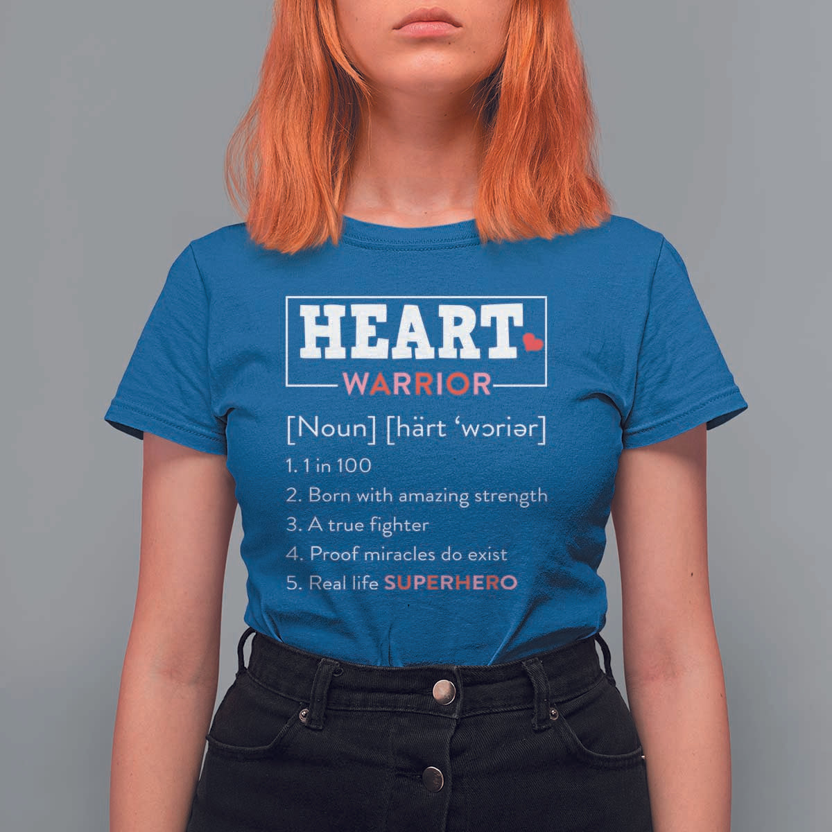 Heart Warrior Definition T Shirt For Women Congenital Heart Disease CHD Awareness