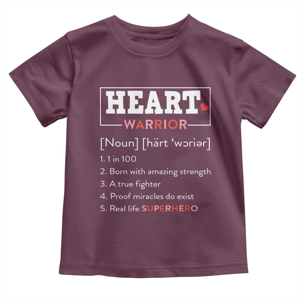 Heart Warrior Definition Toddler T Shirt Congenital Heart Disease CHD Awareness