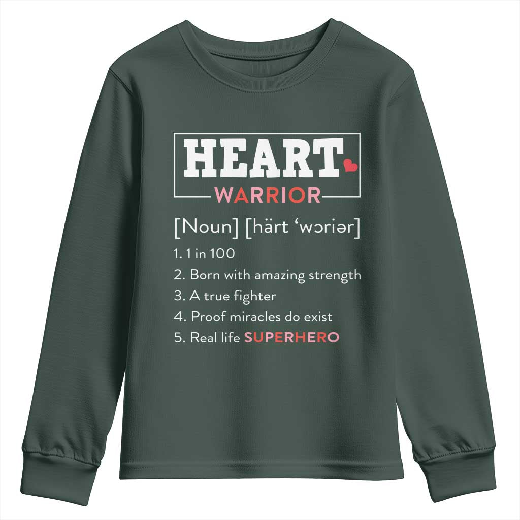 Heart Warrior Definition Youth Sweatshirt Congenital Heart Disease CHD Awareness