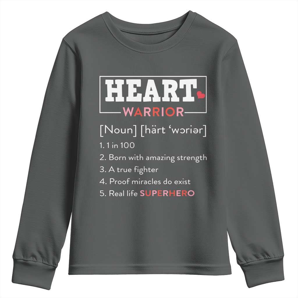 Heart Warrior Definition Youth Sweatshirt Congenital Heart Disease CHD Awareness