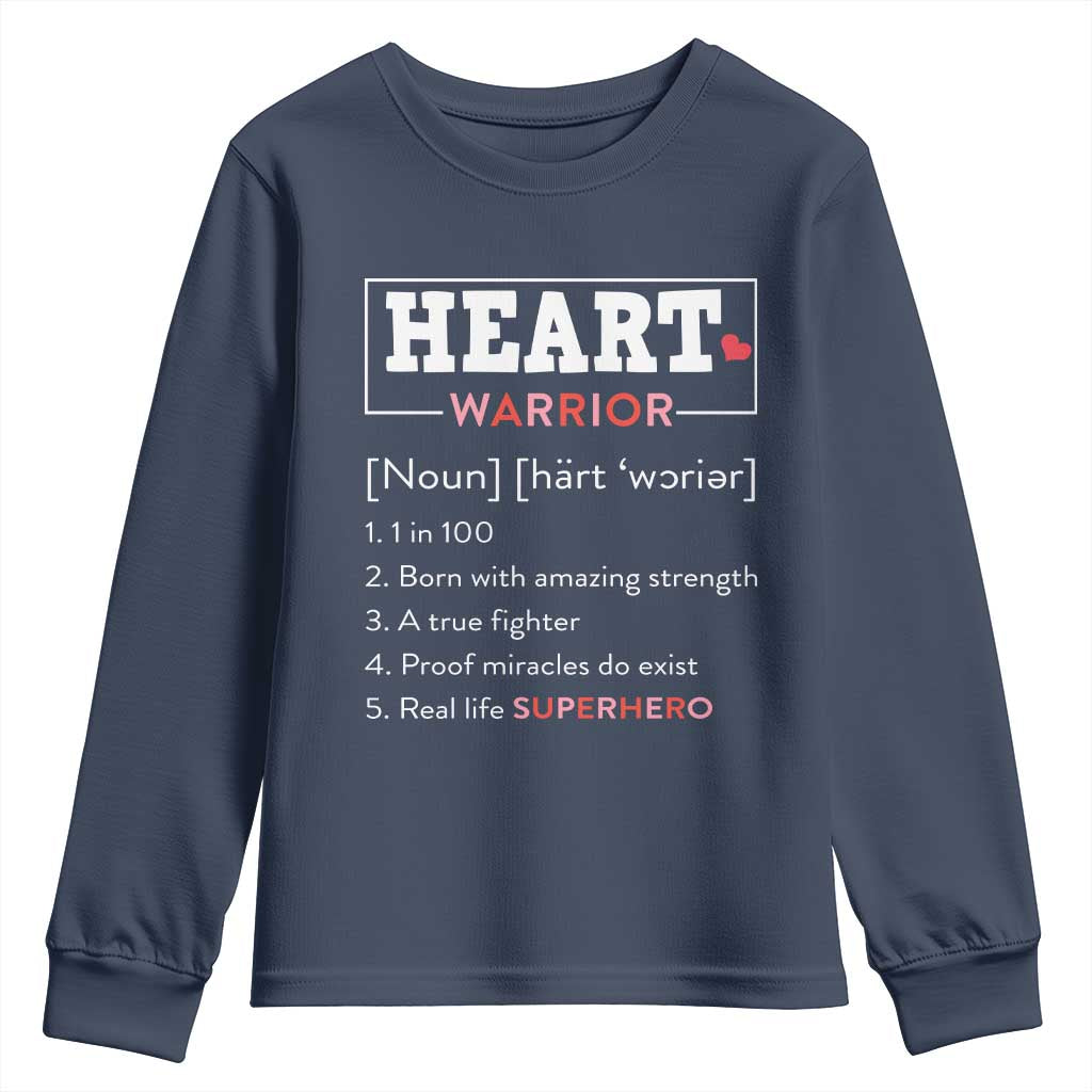 Heart Warrior Definition Youth Sweatshirt Congenital Heart Disease CHD Awareness