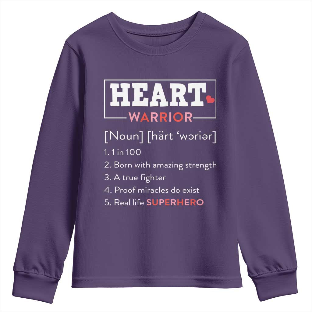 Heart Warrior Definition Youth Sweatshirt Congenital Heart Disease CHD Awareness