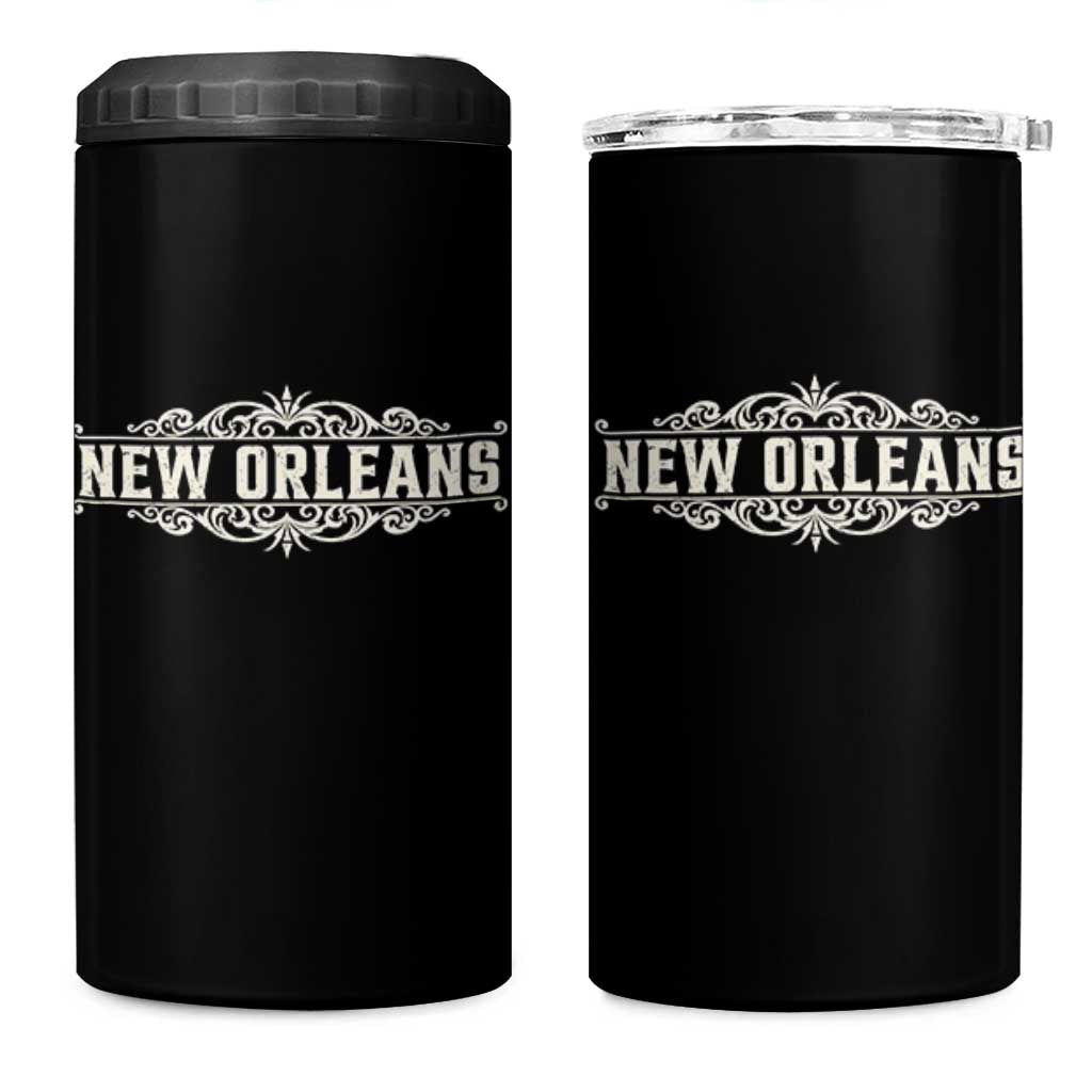 NOLA New Orleans Pride Vintage Scrollwork 4 in 1 Can Cooler Tumbler