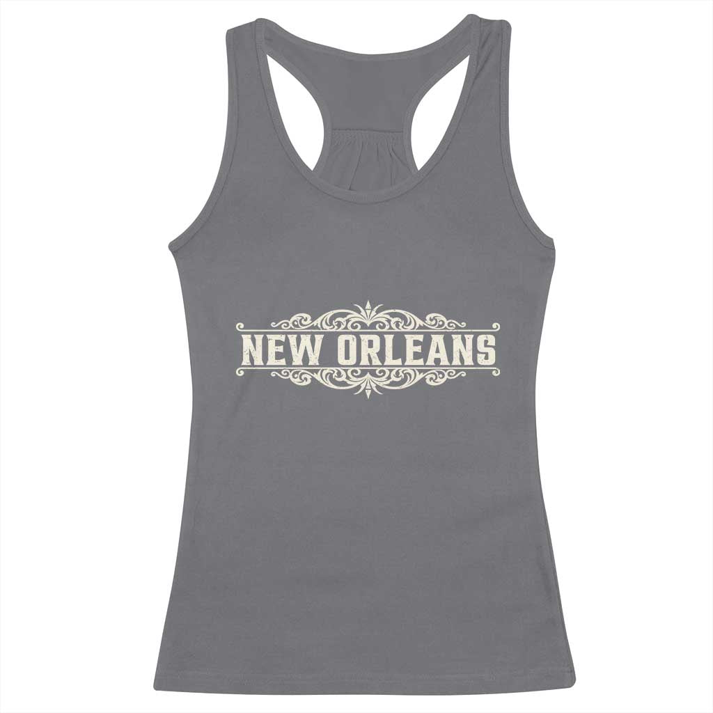 NOLA New Orleans Pride Vintage Scrollwork Racerback Tank Top