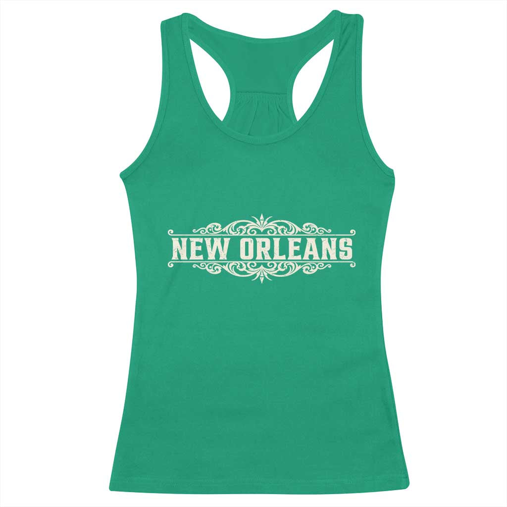 NOLA New Orleans Pride Vintage Scrollwork Racerback Tank Top