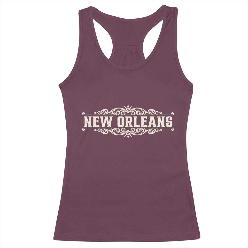 NOLA New Orleans Pride Vintage Scrollwork Racerback Tank Top